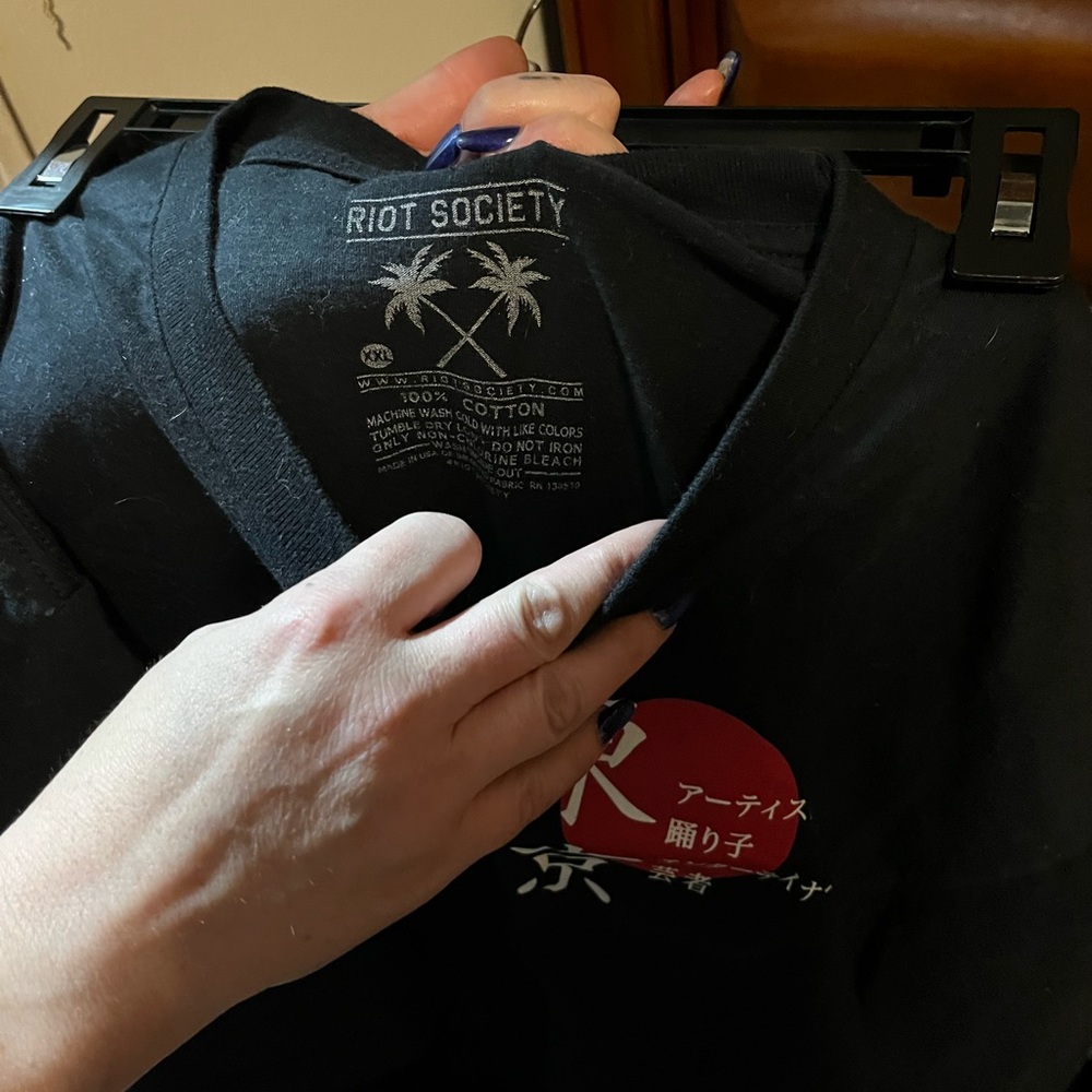 Riot Society Black and Red Graphic Tee